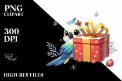 Cute Baby Macaw Winter PNG Product Image 1
