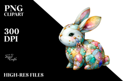 Colorful Bunny PNG Product Image 2