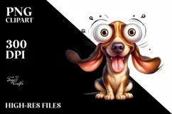 Crazy Looking Furry Bloodhound | Sublimation | Clipart Product Image 1