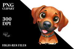 Cute Rhodesian Ridgeback Dog with Big Eyes, PNG Product Image 2