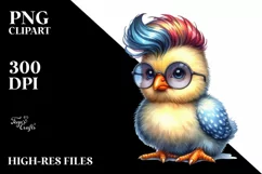 Baby Chicken Sitting, Cool Haircut PNG Product Image 1