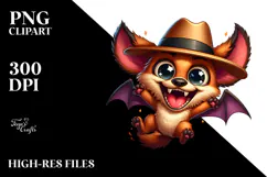 Goofy Bat with Hat, Cartoon PNG Product Image 2