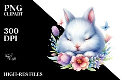 Cute Baby Bunny Sleeping | Sublimation | Clipart Product Image 3