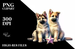 Colorful German Shepherd with Heart PNG Product Image 2