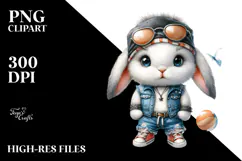 Cute Energetic Baby Rabbit, High-Res PNG Product Image 2