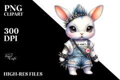 Energetic Baby Rabbit with Punk Look, High-Res PNG Product Image 2
