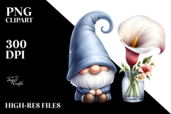 A Cute Watercolor GNOME with Big Hat, PNG Product Image 2