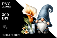 Cute GNOME with Calla Lily, Transparent PNG Product Image 2
