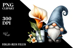 Cute GNOME with Calla Lily, Transparent PNG Product Image 2