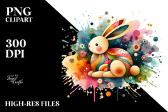 Colorful Bunny Wood PNG Product Image 2