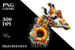 Vibrant Watercolor Giraffe Abstract PNG Product Image 2