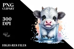 Cute Baby Highland Cow in PNG Product Image 3