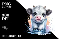 Cute Baby Highland Cow in PNG Product Image 2