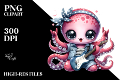 Energetic Baby Octopus PNG Product Image 2
