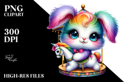 Crazy Baby Bunny with Carousel, PNG Product Image 2