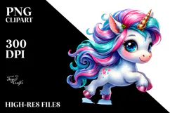 Cute Unicorn Running PNG Product Image 2