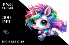 Cute Unicorn Running PNG Product Image 2