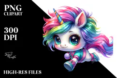 Cute Unicorn Running PNG Product Image 2