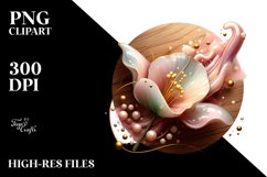 Abstract Glossy Sweet Pea Golden Insertions Clipart Product Image 1