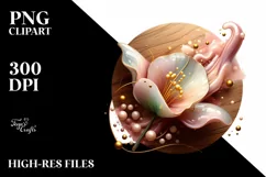 Abstract Glossy Sweet Pea Golden Insertions Clipart Product Image 1