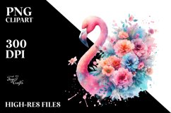 Flowers Flamingo Splashes | Sublimation | Clipart Product Image 3
