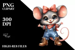 Watercolor Big Eyes Farm Jeans Standing Boots Product Image 3