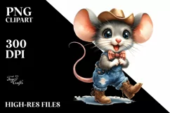 Watercolor Big Eyes Farm Jeans Standing Boots Product Image 3