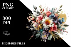 Colorfull Freesia Bouquet Clipart Product Image 3