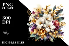 Vibrant Bouquet with Gardenia Splash | Sublimation | Clipart Product Image 3