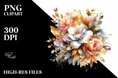 Vibrant Bouquet with Gardenia Splash | Sublimation | Clipart Product Image 3
