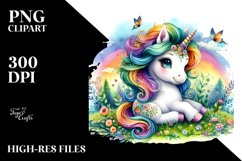 Colorful Baby Unicorn in Meadow Product Image 3