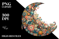 Colorful Whimsical Half Moon PNG Product Image 2