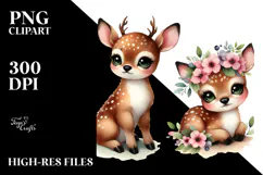 Cute Baby Deer with Tiny Body, Digital PNG Product Image 2