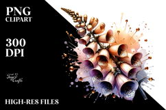 Shiny Foxglove with Gold Insertions, PNG Art Product Image 2