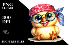 Watercolor Funny Chick Sitting Bandana Fancy es Product Image 2