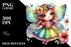 Whimsical Cute Fairy Watercolor | Clipart Product Image 1