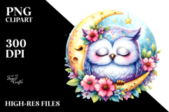 Cute Owl Sleeping on the Moon Product Image 2