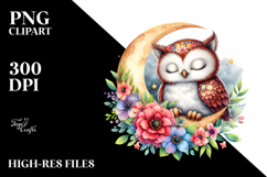 Cute Owl Sleeping on the Moon Product Image 2