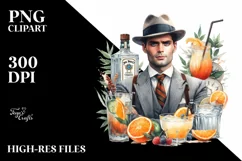 Watercolor Tom Collins Cocktail | Sublimation | Clipart Product Image 1