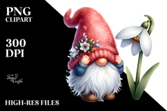 A Cute Watercolor GNOME with Big Hat, PNG Product Image 2