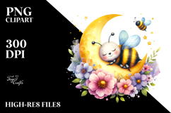 Cute Bee Sleeping on the Moon Product Image 2
