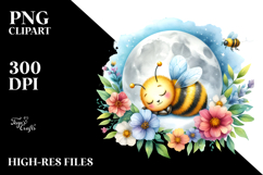 Cute Bee Sleeping on the Moon Product Image 2