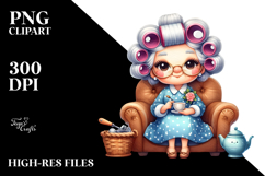 Watercolor Lady on Couch Clipart\ Product Image 2