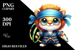 Smiling Baby Lion Ninja PNG Product Image 2