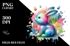 Colorful Pastel Bunny Made of , PNG Product Image 2
