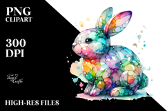 Colorful Pastel Bunny Made of , PNG Product Image 2