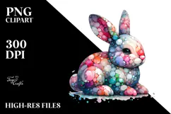 Colorful Pastel Bunny Made of , PNG Product Image 2