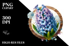 Watercolor Hyacinth Golden Insertions Clipart Product Image 3
