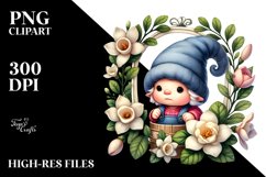Cute Baby Gnome with Hyacinth PNG Product Image 2