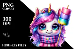 Crazy Cute Baby Unicorn PNG Product Image 2